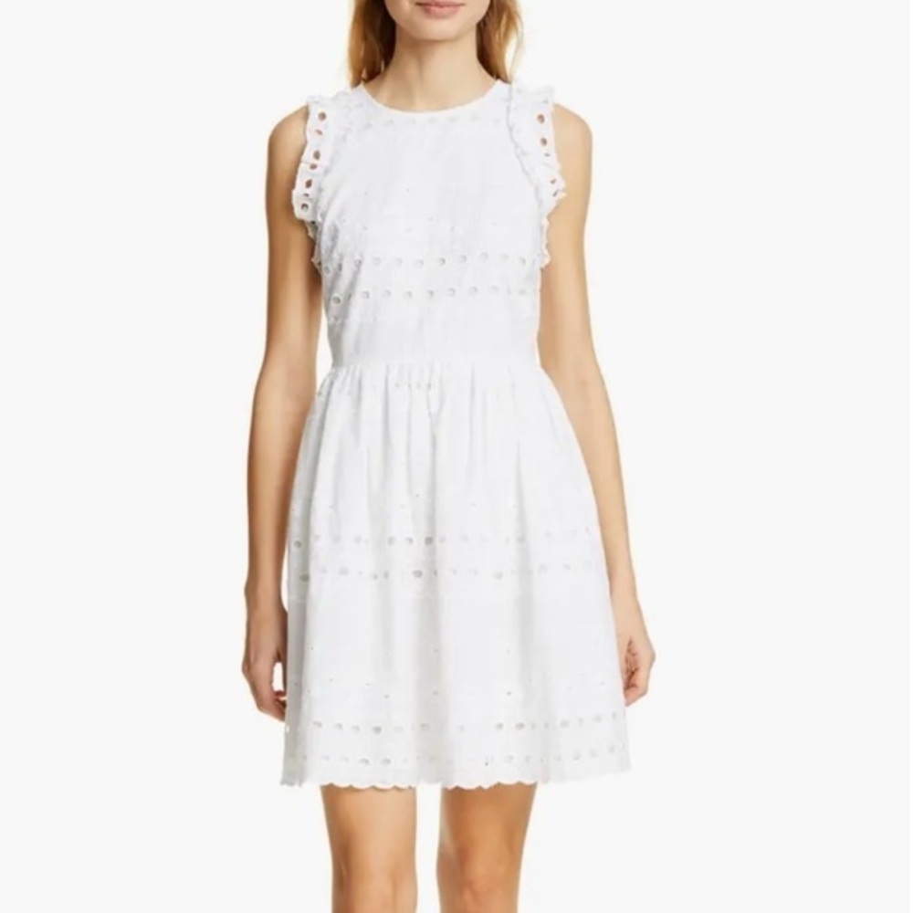 Kate Spade Eyelet Fit & Flare Dress White Size 6